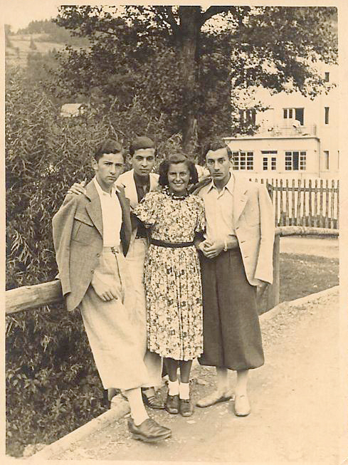 Hans Manneberg (z lewej) z przyjaciółmi w górach - 1937 r.