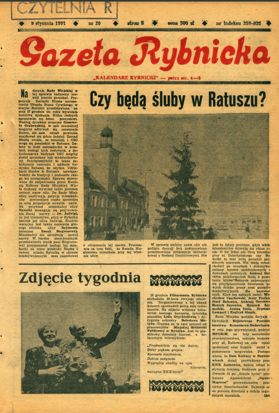 Archiwalne wydania Gazety Rybnickiej: 1991 rok