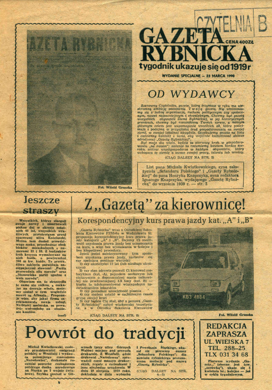 Archiwalne wydania Gazety Rybnickiej: 1990 rok
