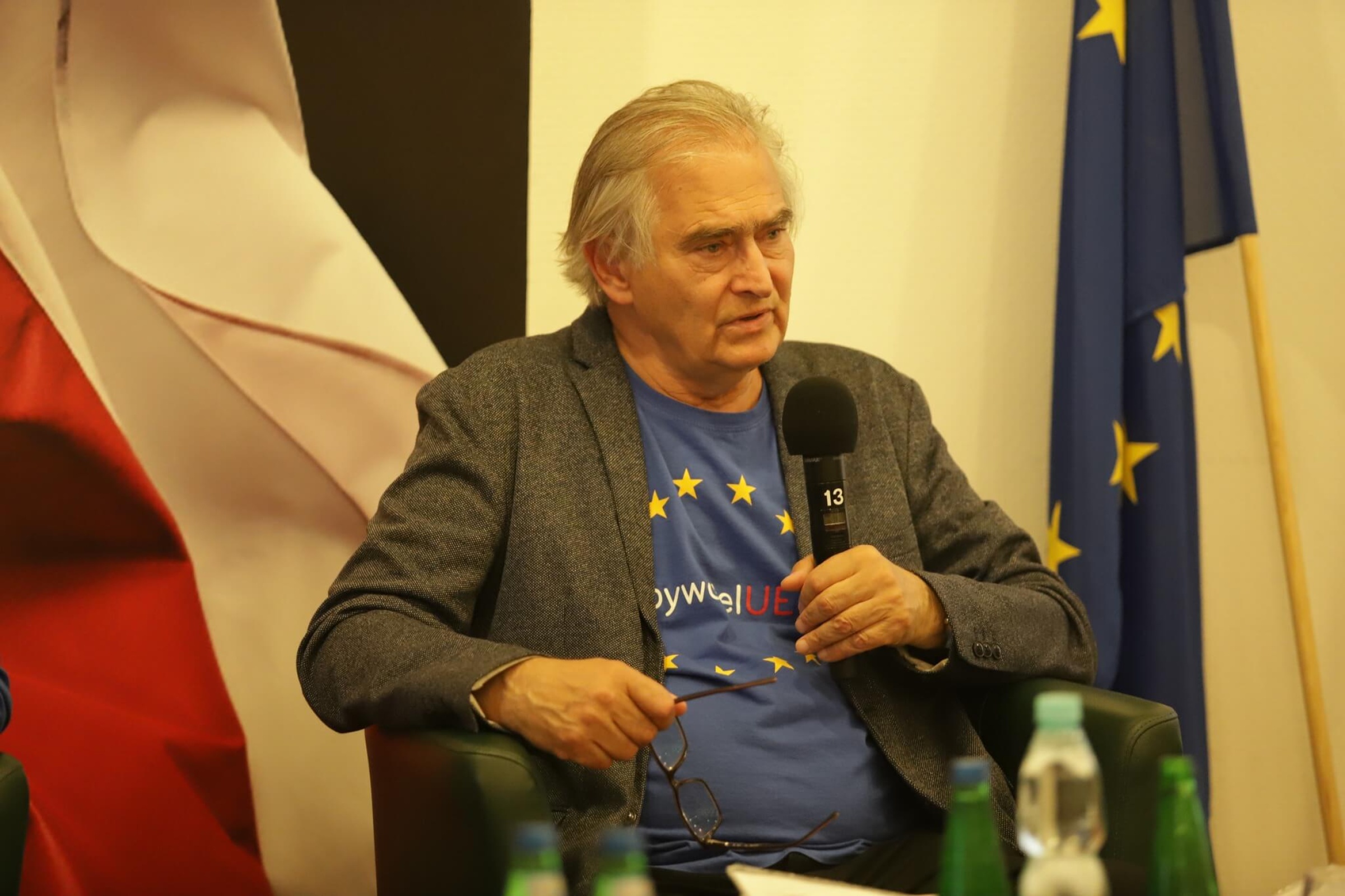 Aktor i współzałożyciel Fundacji „My Obywatele Unii Europejskiej” Olgierd Łukaszewicz. Zdj. Piotr Bukartyk