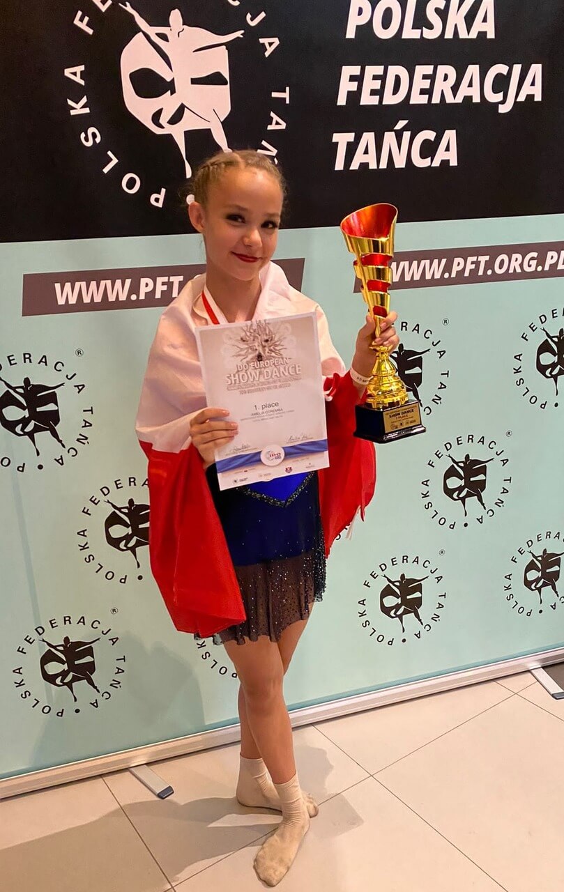 Na Mistrzostwach Europy w kategorii Solo Show Dance Amelia Otremba zajęła pierwsze miejsce. Arch.pryw.