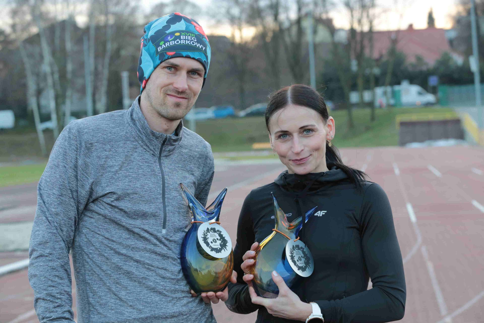 Marcin Ciepłak i Joanna Griman, zwycięzcy Biegowego Grand Prix Rybnika 2022. Zdj. Wacław Troszka