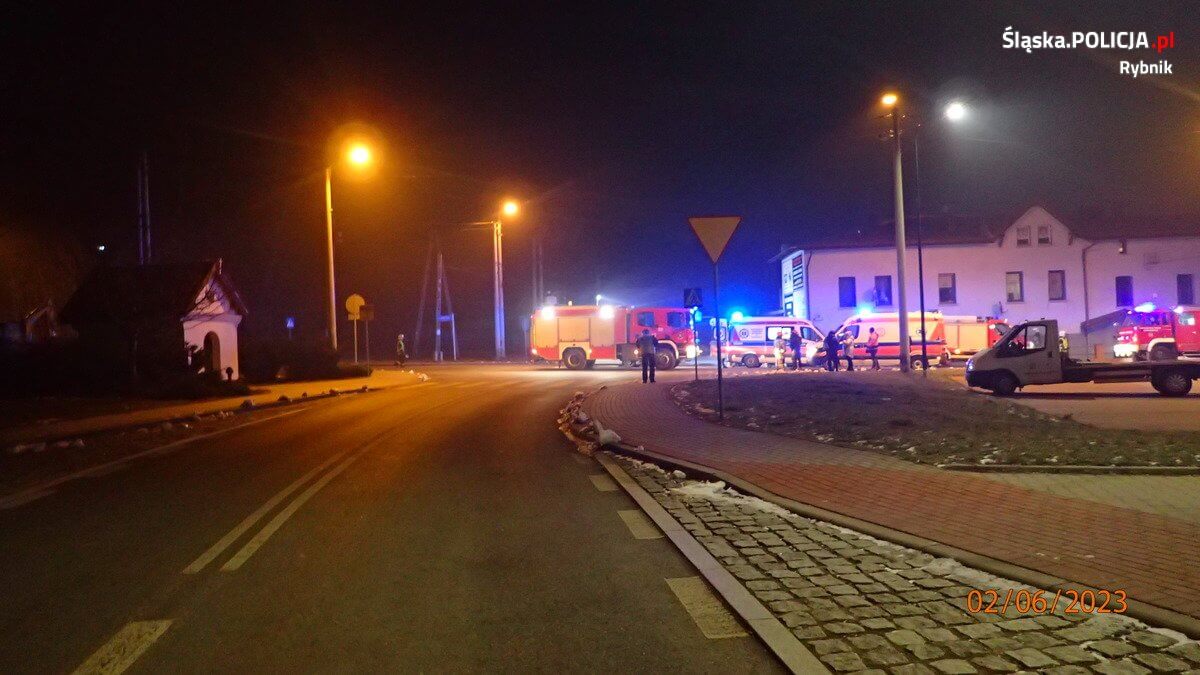 Do wypadku doszło na skrzyżowaniu ulicy Racławickiej ze Sportową. Zdj. policja Rybnik