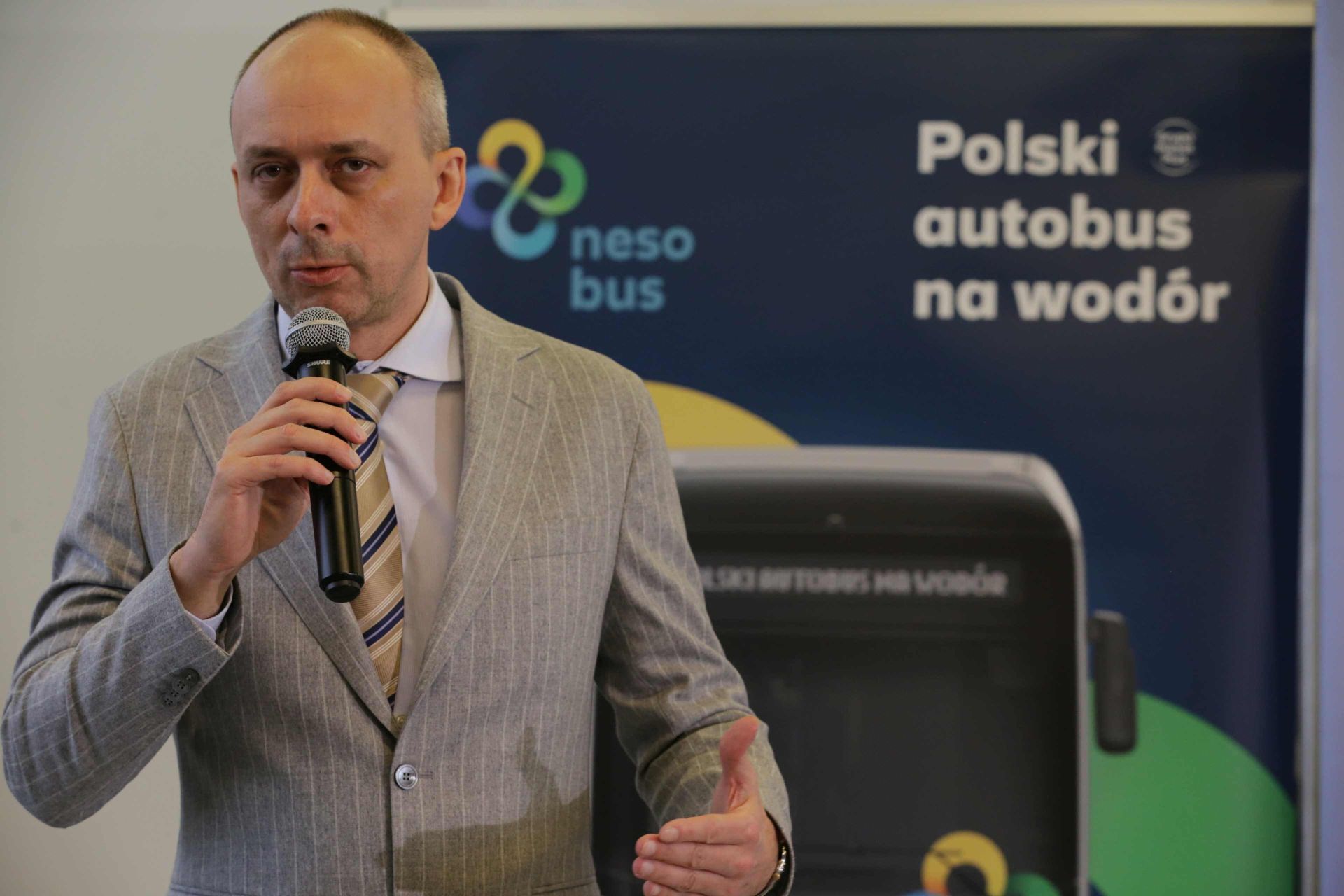 Maciej Nietopiel, prezes spółki, która wygrała przetarg i wyprodukuje autobusy wodorowe dla Rybnika. Zdj. Wacław Troszka