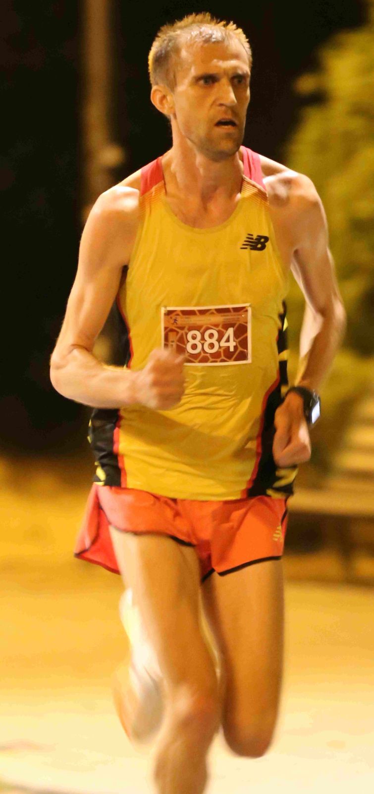Zwycięzca tegorocznego Pólmaratonu Księżycowego Ukrainiec Bogdan Semenowycz. Zdj. Wacław Troszka 