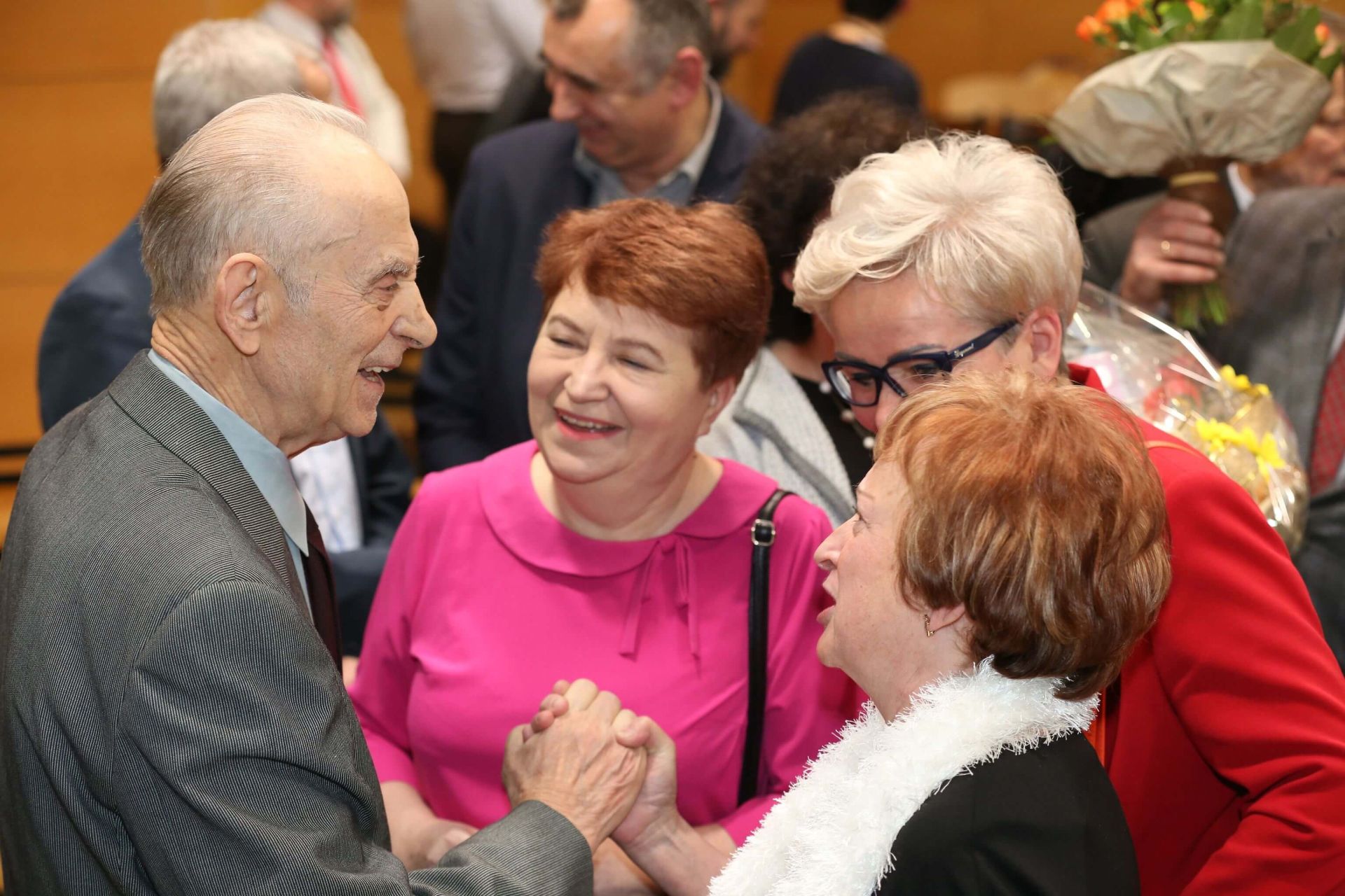 W styczniu 2018 roku II LO w Rybniku z okazji 90. urodzin profesora Fojcika zorganizowało mu benefis. Zdj. Wacław Troszka 