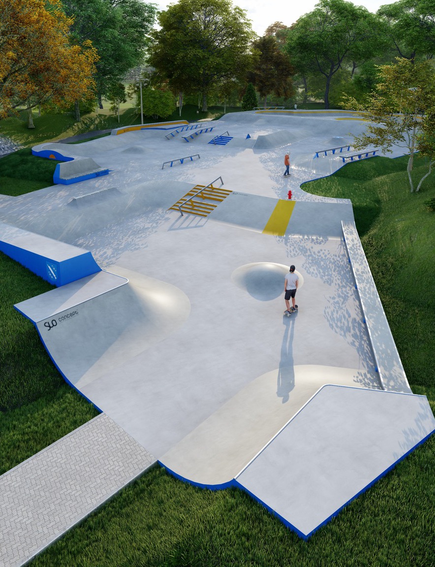 Tak ma wyglądać nowe skatepark, który w przyszłym roku powstanie na terenie parku Wiśniowiec na popularnym Wawoku. Materiały prasowe UM Rybnika